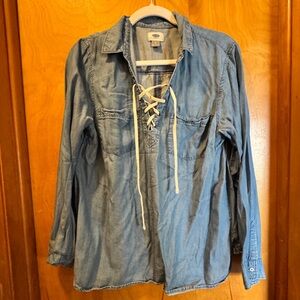 Old Navy Lace-Up Denim Shirt